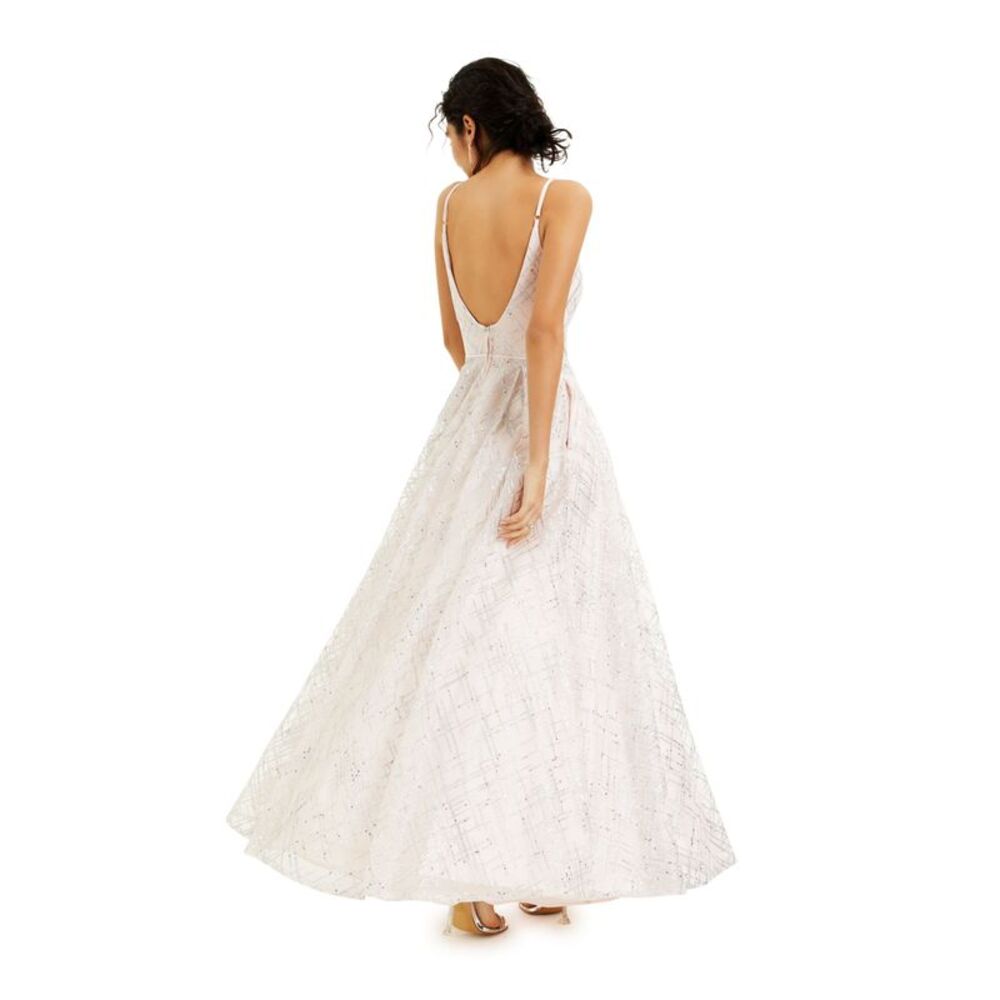 CRYSTAL DOLLS Womens Pink Spaghetti Strap Full-Length Formal Fit + Flare Dress 0 - Picture 2 of 2